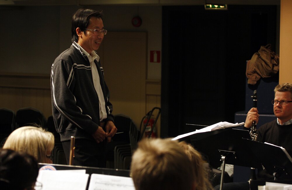 Hieu on a rehearsal with Vestre Aker Symphonic Band