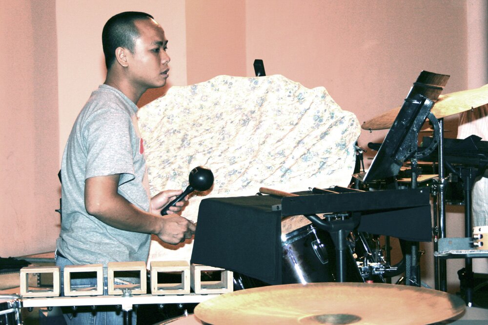 Percussion student in HCMC Conservatory